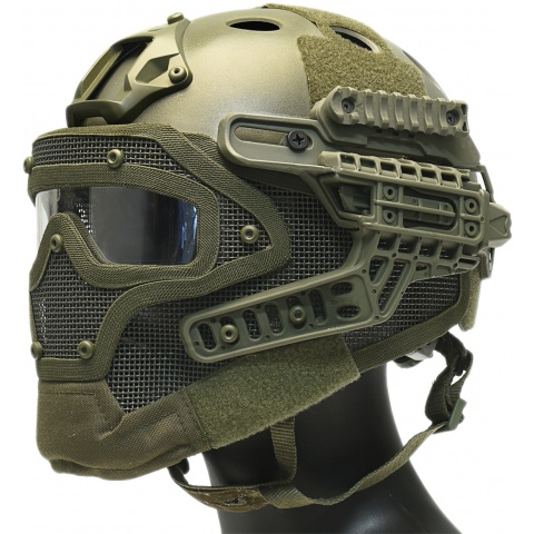G-Force G4 System Nylon BUMP Helmet Mask w/ Goggles - OLIVE DRAB