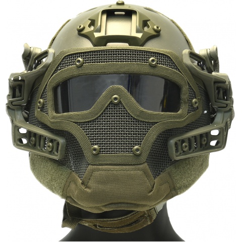 G-Force G4 System Nylon BUMP Helmet Mask w/ Goggles - OLIVE DRAB