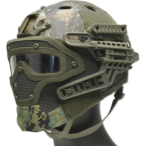G-Force G4 System Nylon BUMP Helmet Mask w/ Goggles - WOODLAND DIGITAL