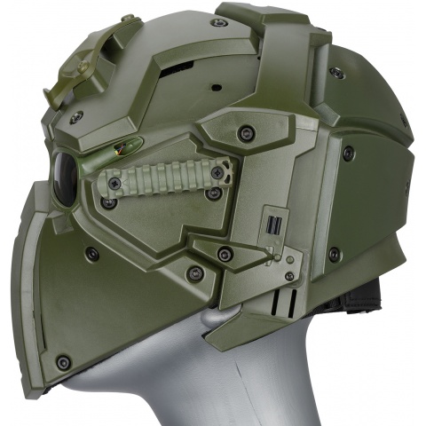 WoSport Tactical Helmet w/ NVG Shroud & Transfer Base - GREEN