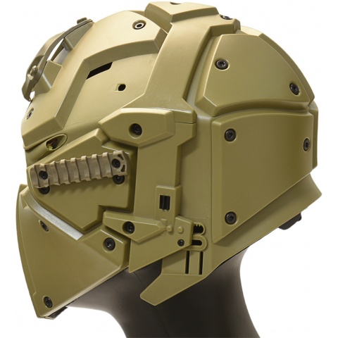 WoSport Tactical Helmet w/ NVG Shroud & Transfer Base - TAN