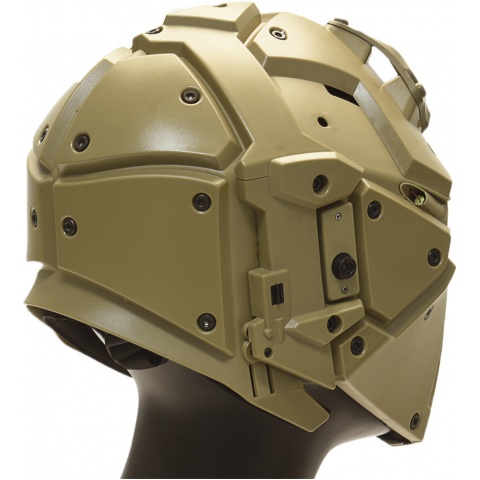 WoSport Tactical Helmet w/ NVG Shroud & Transfer Base - TAN