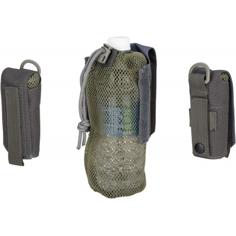 G-Force Tactical 1000D Nylon Folding Water Bottle Bag II - GRAY