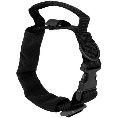 G-Force Reinforced Nylon Dog Collar w/ EVA Handle - BLACK