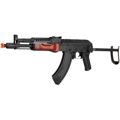 LCT Airsoft Steel MG-MS AEG Rifle w/ Folding Stock - BLACK/WOOD