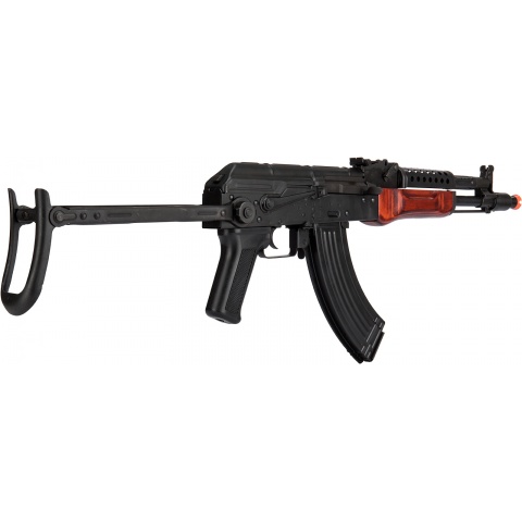 LCT Airsoft Steel MG-MS AEG Rifle w/ Folding Stock - BLACK/WOOD