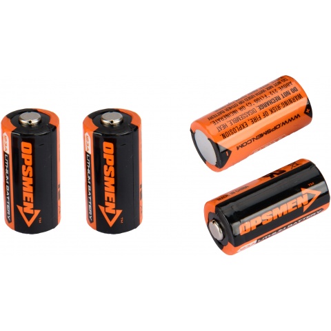 OPSMEN CR123A 4-Pack High Performance Lithium Batteries