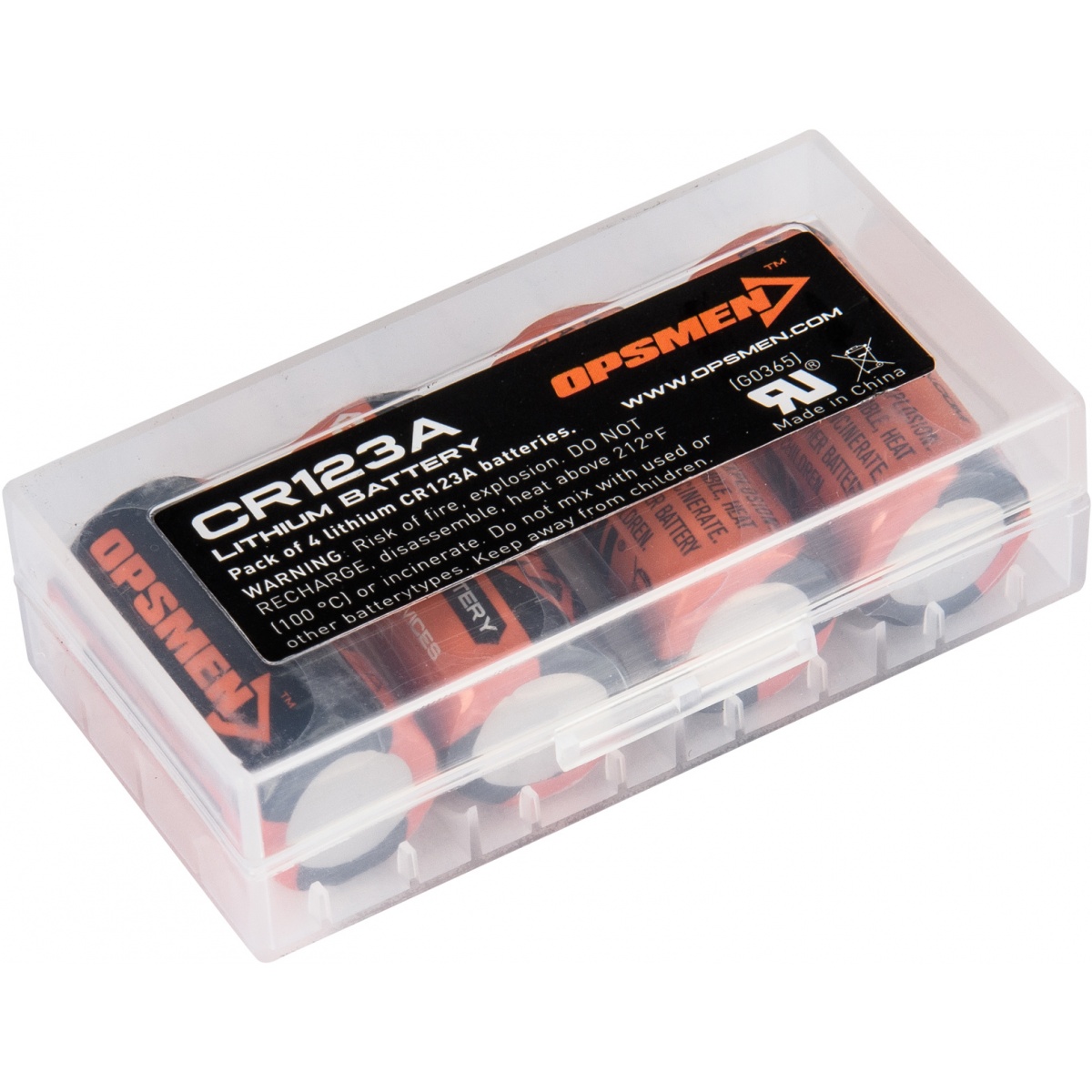 OPSMEN CR123A 4Pack High Performance Lithium Batteries Airsoft Megastore