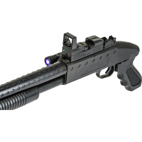 UK Arms Airsoft M590 Spring Shotgun w/ Flashlight - BLACK