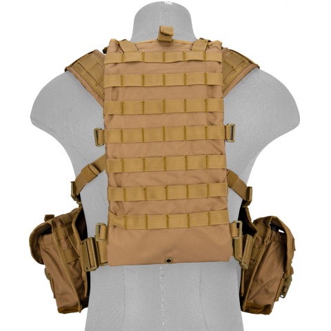 Lancer Tactical Airsoft M4 MOLLE Modular Chest Rig (Nylon) - KHAKI