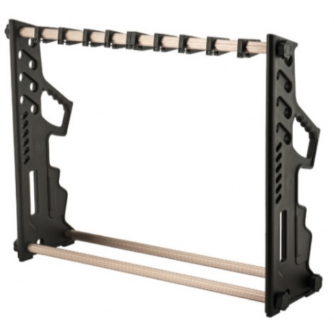 AMA Airsoft Rifle Gun Rack - 11 Stack - BLACK / WOOD