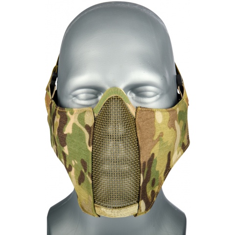 AMA Nylon PDW Mesh Mercenary Airsoft Half Mask - CAMO