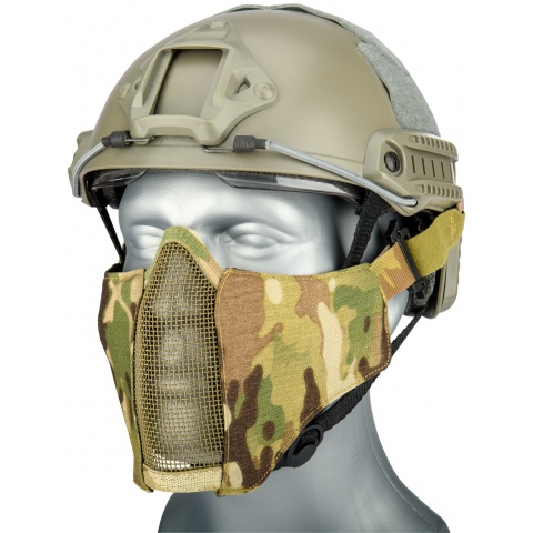 AMA Nylon PDW Mesh Mercenary Airsoft Half Mask - CAMO