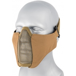 AMA Nylon PDW Mesh Mercenary Airsoft Half Mask - COYOTE BROWN