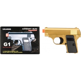 UK Arms Compact Spring Vest Pocket Airsoft Pistol - GOLD