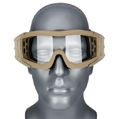 Lancer Tactical Airsoft Polycarbonate Safety Lens Goggles w/ UV400 Lens - TAN