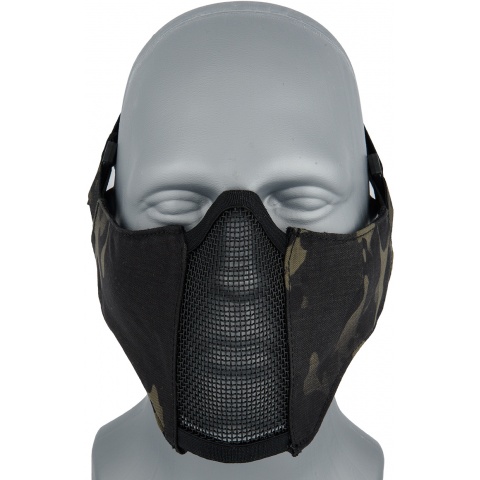 UK Arms Nylon PDW Mesh Mercenary Airsoft Half Mask - CAMO BLACK