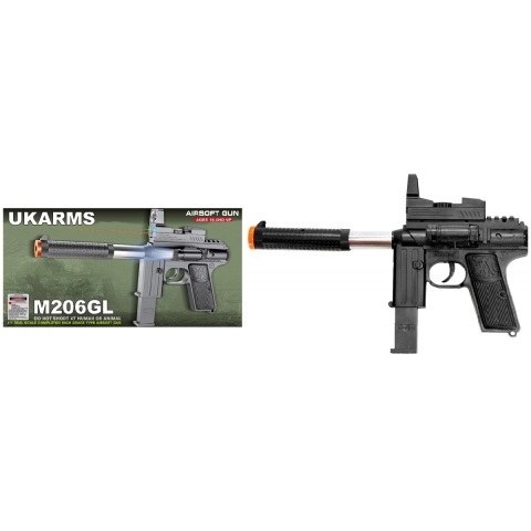 UK Arms M206GL Spring Pistol w/ Laser and Flashlight - BLACK
