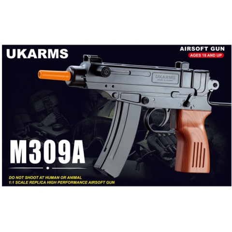 UK ARMS M309S Scorpion Airsoft Spring Rifle - SILVER/WOOD