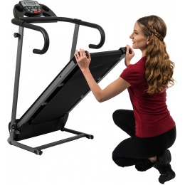 AuWit 600W Motor Fitness Machine w/ Folding Treadmill - BLACK