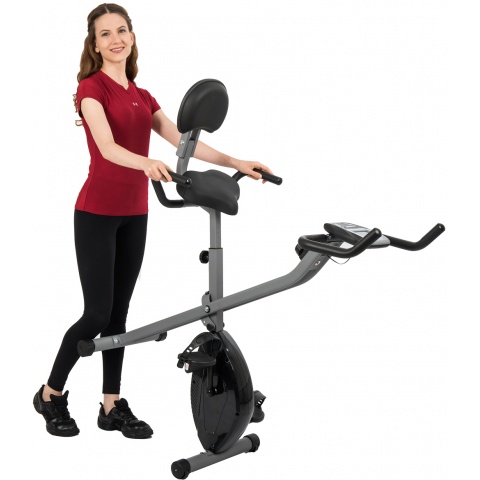 AuWit Top Level Magnetic Exercise Bike with Tension Control (Color: Black)