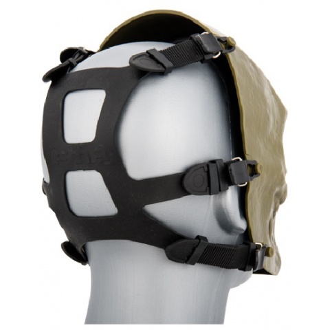 AMA Tactical Villain Skull Mesh Airsoft Face Mask - OLIVE DRAB
