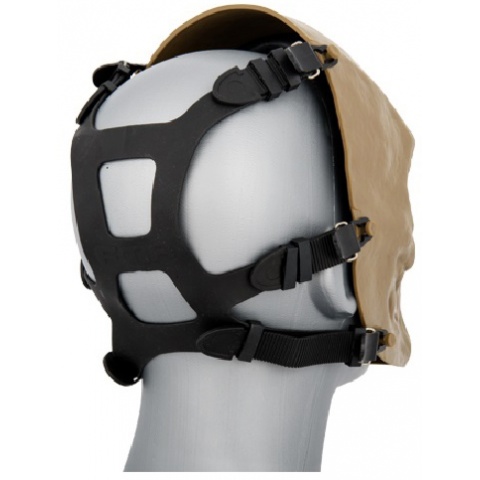 AMA Tactical Villain Skull Mesh Airsoft Face Mask - TAN
