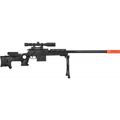 UK Arms P2777 Semi-Auto Spring Airsoft Sniper Rifle - BLACK