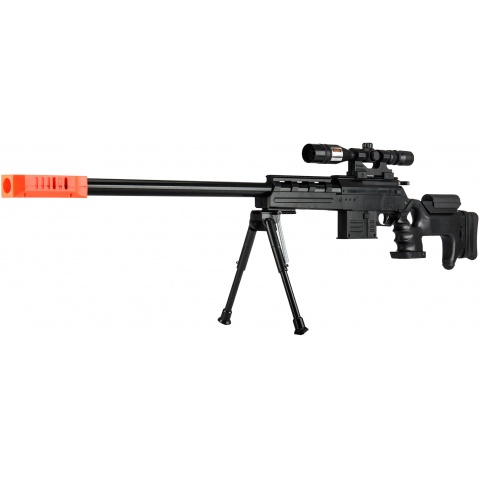 UK Arms P2777 Semi-Auto Spring Airsoft Sniper Rifle - BLACK