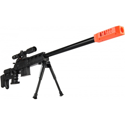 UK Arms P2777 Semi-Auto Spring Airsoft Sniper Rifle - BLACK