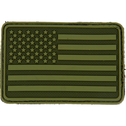 Hazard 4 TPR Rubber USA Flag Left Arm Morale Patch - OD GREEN