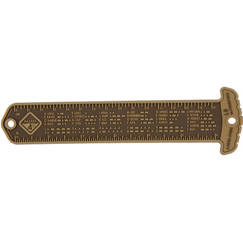 Hazard 4 Rubber MOLLE Cheatstick #1 Rulers & Morse Code - COYOTE