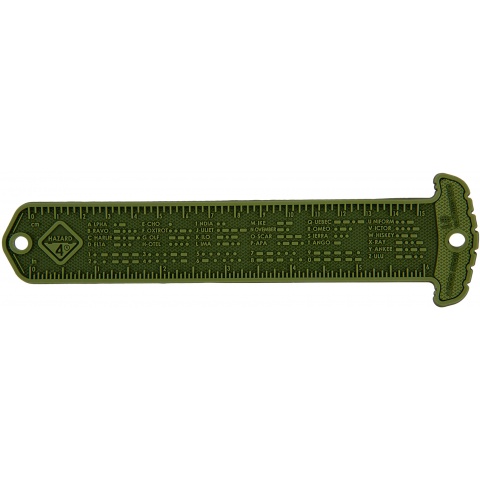 Hazard 4 Rubber MOLLE Cheatstick #1 Rulers & Morse Code - OD GREEN