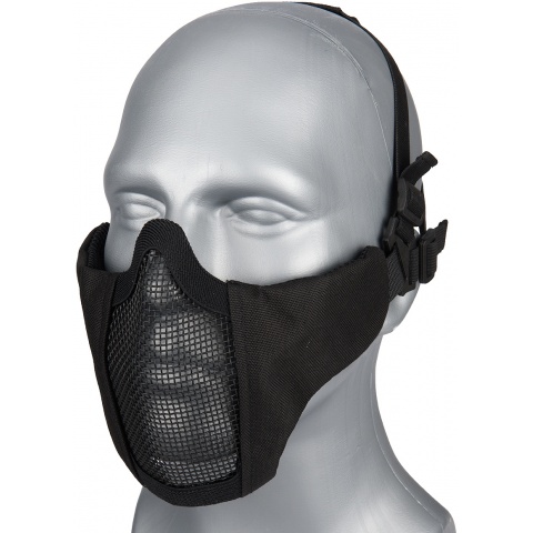 G-Force Low Carbon Steel Mesh Nylon Lower Face Mask - BLACK