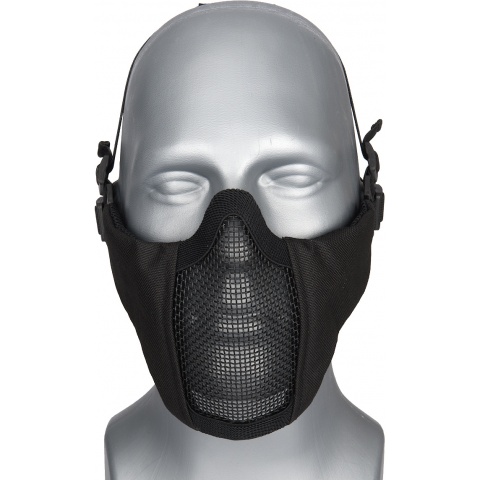 G-Force Low Carbon Steel Mesh Nylon Lower Face Mask - BLACK