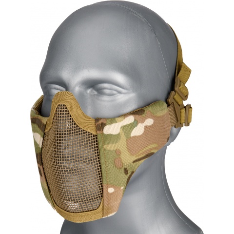 G-Force Low Carbon Steel Mesh Nylon Lower Face Mask - CAMO