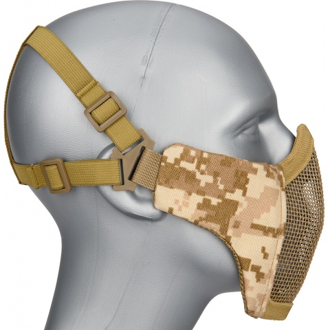 G-Force Low Carbon Steel Mesh Nylon Lower Face Mask - DESERT DIGITAL