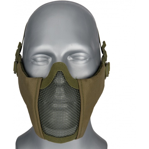 G-Force Low Carbon Steel Mesh Nylon Lower Face Mask - OLIVE DRAB