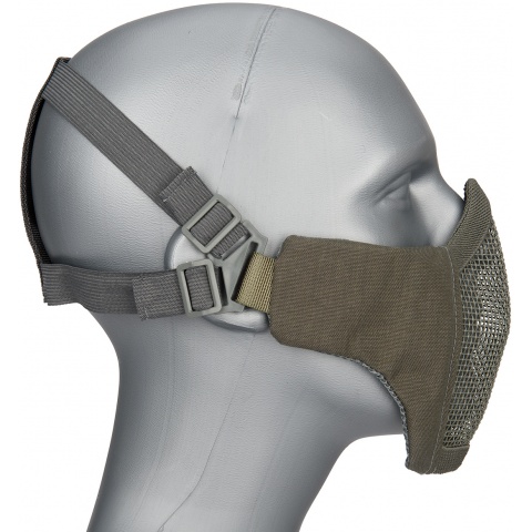G-Force Low Carbon Steel Mesh Nylon Lower Face Mask - GRAY