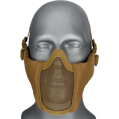 G-Force Low Carbon Steel Mesh Nylon Lower Face Mask - TAN