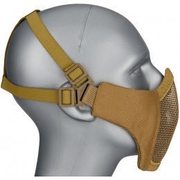 G-Force Low Carbon Steel Mesh Nylon Lower Face Mask - TAN