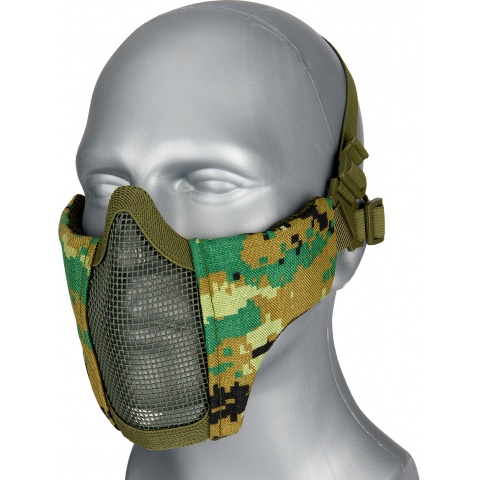 G-Force Low Carbon Steel Mesh Nylon Face Mask - WOODLAND DIGITAL