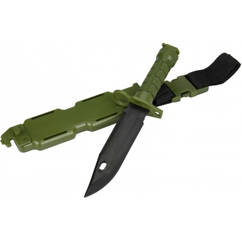 Lancer Tactical Airsoft M9 Rubber Bayonet M4/M16 Knife - OLIVE DRAB