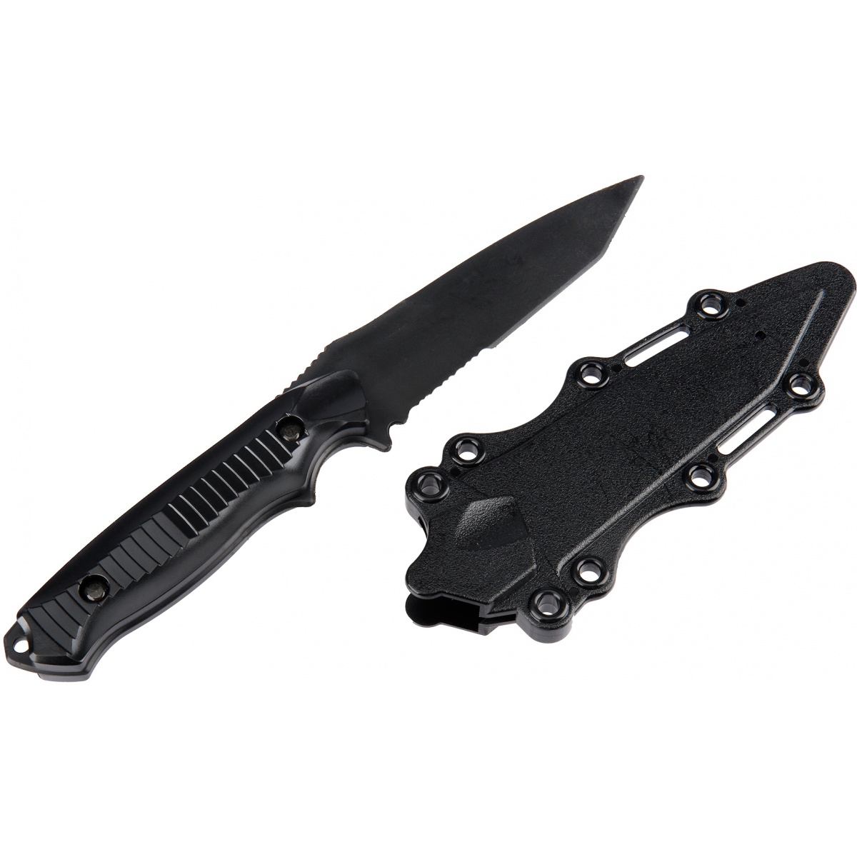 AMA Rubber Bayonet Knife w/ ABS Plastic Sheath Cover - BLACK | Airsoft ...