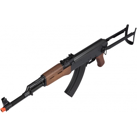 Lancer Tactical AK47 Airsoft AEG Rifle w/ Folding Stock, Battery & Charger (Color: Black / Faux Wood)