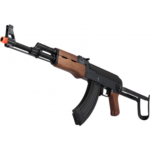 Lancer Tactical AK47 Airsoft AEG Rifle w/ Folding Stock, Battery & Charger (Color: Black / Faux Wood)