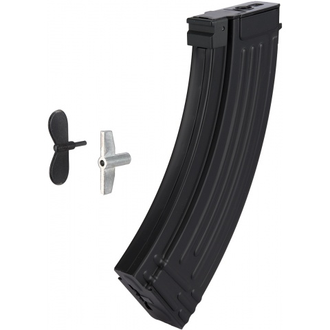 Lancer Tactical AK47 Airsoft AEG Rifle w/ Folding Stock, Battery & Charger (Color: Black / Faux Wood)