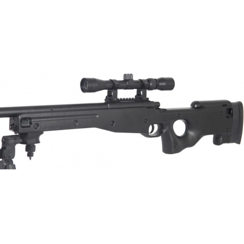 AGM Airsoft MK96 Bolt Action Sniper Rifle w/ Scope & Bipod - BLACK