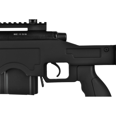 WellFire MB4411D Bolt Airsoft Sniper Rifle w/ Bipod - BLACK