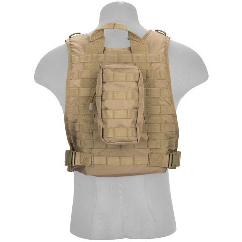 Lancer Tactical 1000D Nylon MOLLE Tactical Vest w/ Pouch System (Tan)